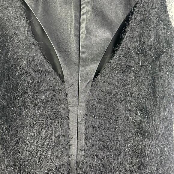 Armani exchange Little Black Dress. Leather accents and sparkly Fringe. Unique! - Picture 12 of 16